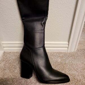 Brand New Marc Fisher Black Leather Tall boots